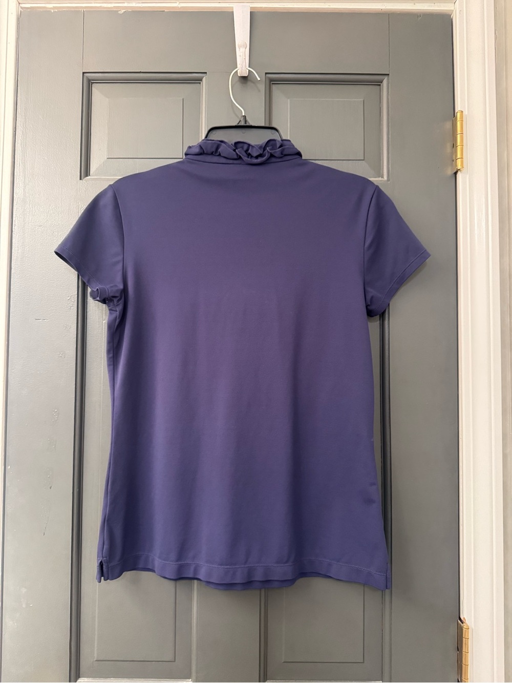 Lilly Pulitzer Luxletic Navy Ruffle V-Neck Tennis/Golf shirt - Picture 2 of 4